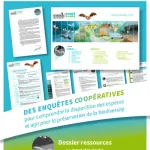 Affiche de présentation du dossier pédagogique ‘Porté Disparu – Grand rhinolophe’, édité par l’OCCE. Elle montre une enquête coopérative sur la préservation de cette espèce de chauve-souris, avec aperçu des fiches pédagogiques, menaces identifiées et carte de répartition.