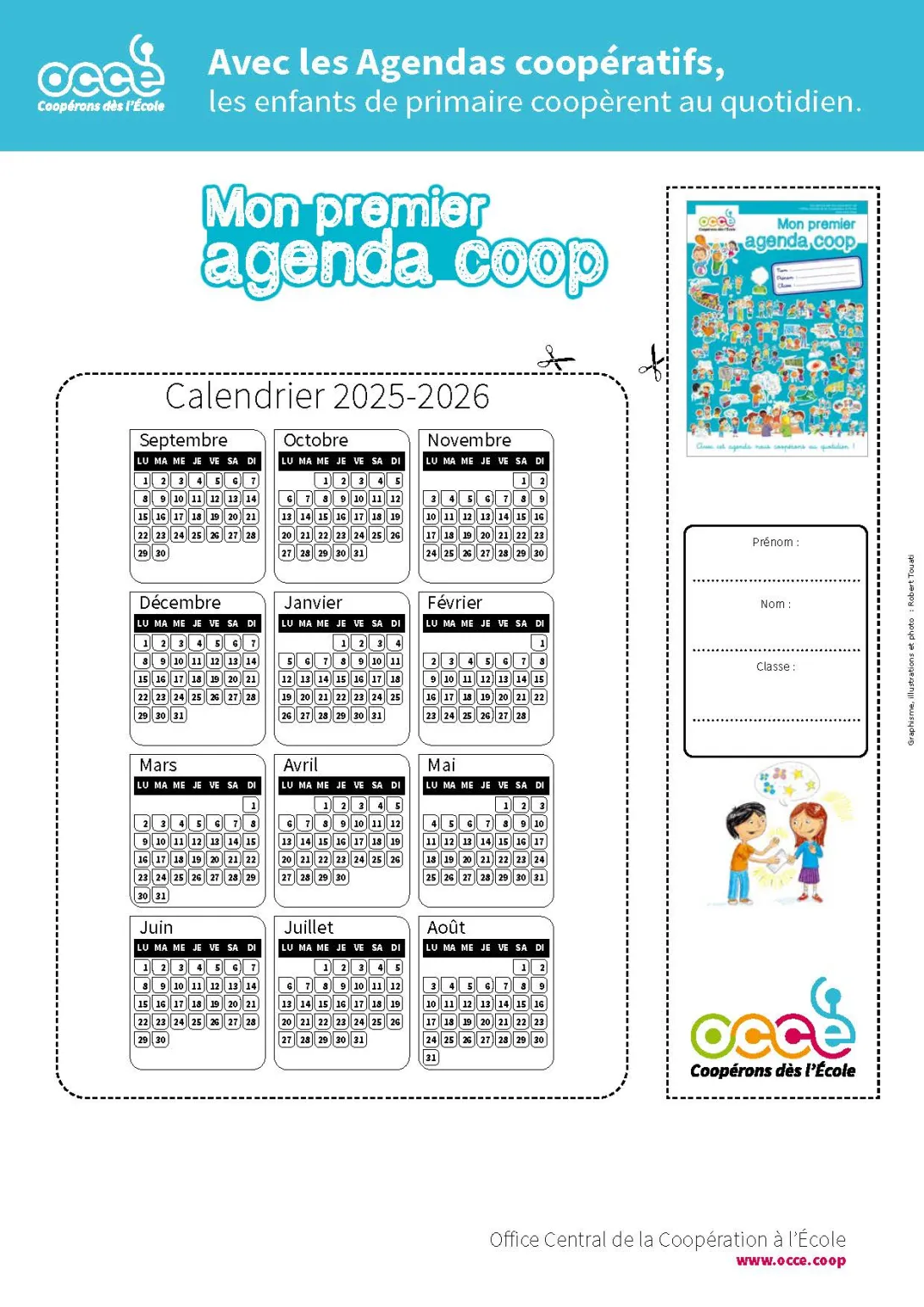 mon premier agenda coop - calendrier