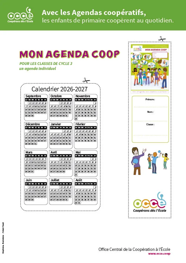 calendrier 2026-2027 Mon agenda coop