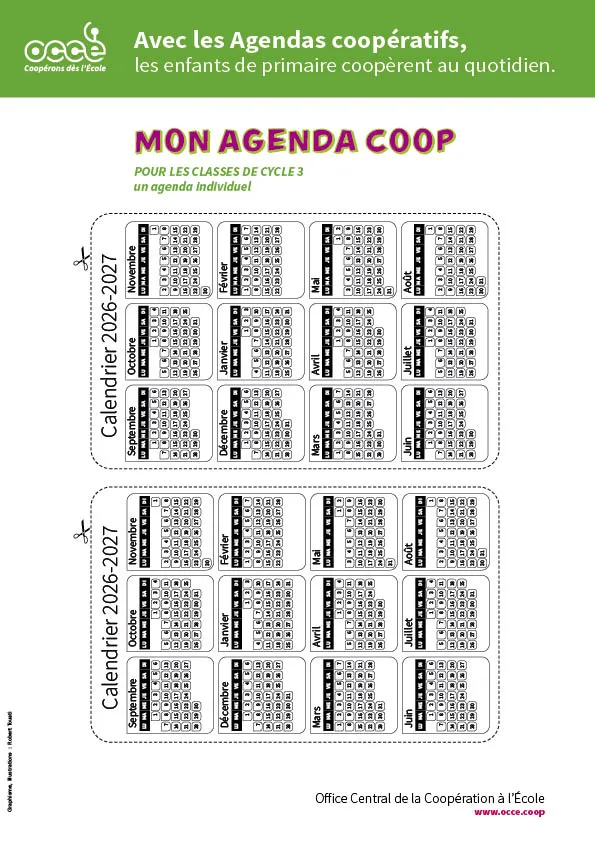 calendrier 2026-2027 Mon agenda coop x 2
